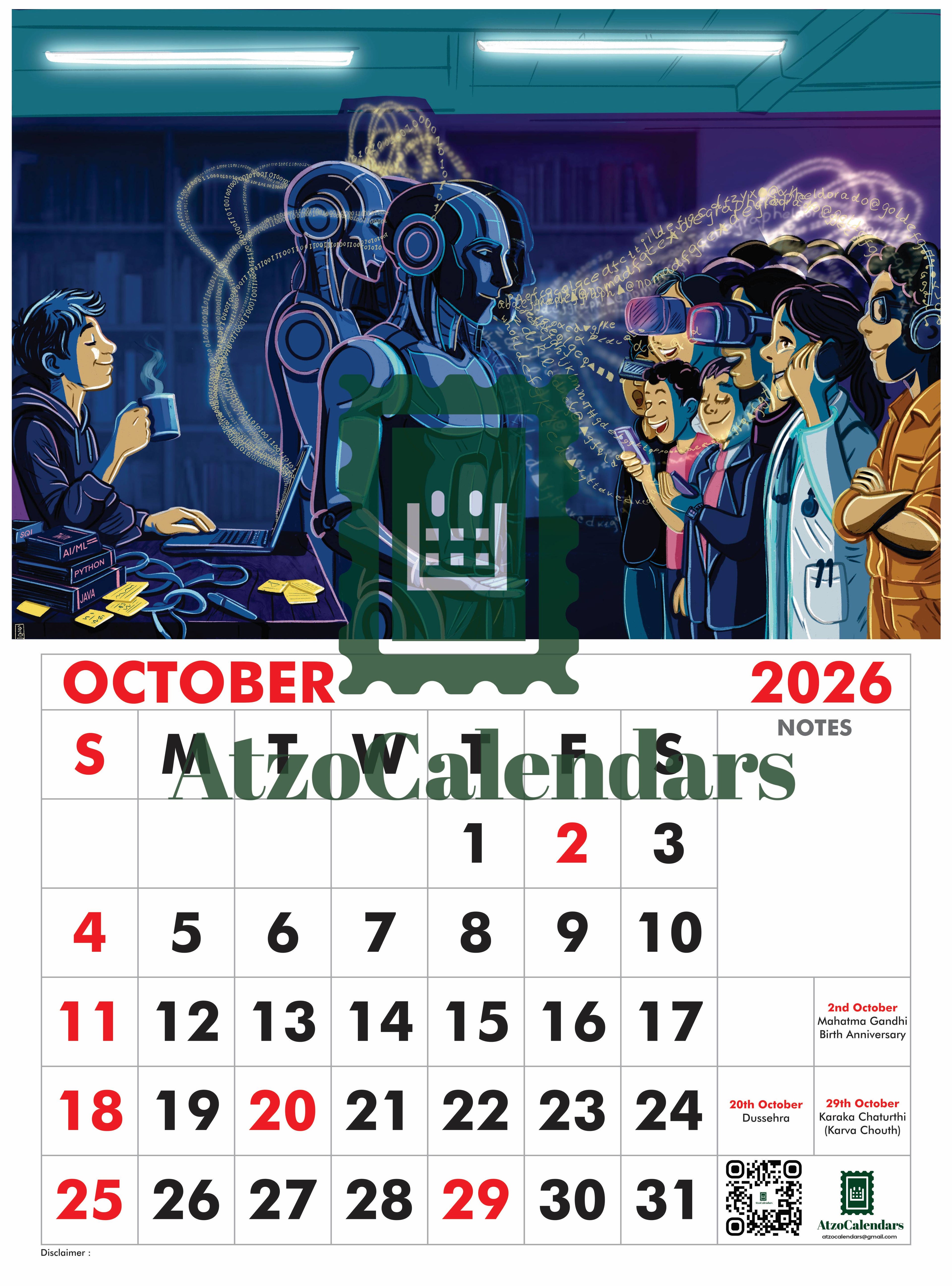 Trending Careers of Future - 2026 Wall Calendar - For Kids - PDF Download