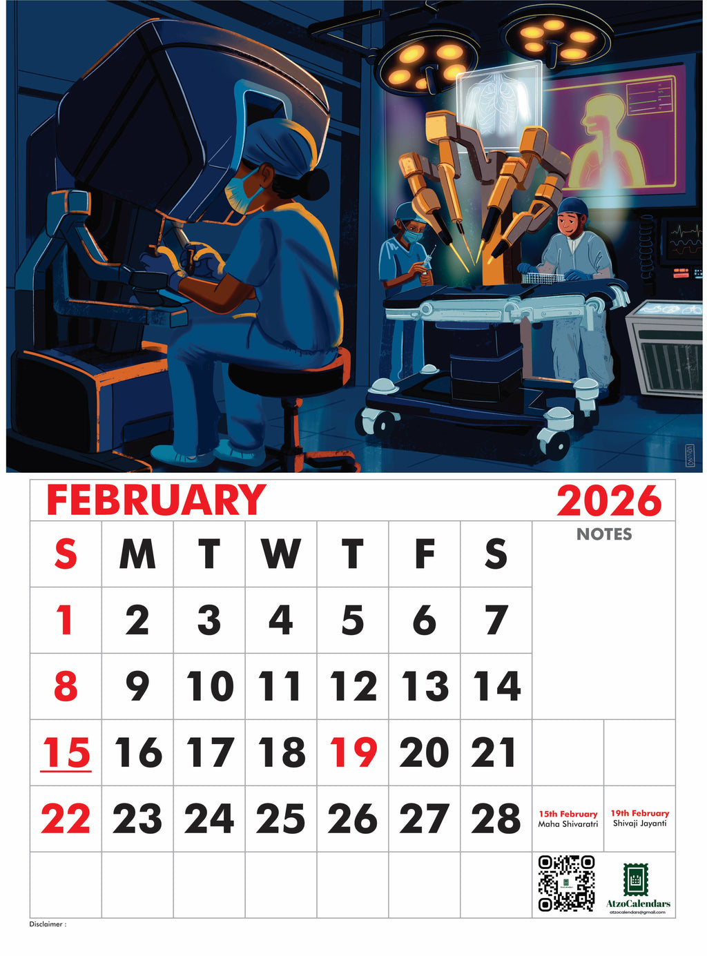 Trending Careers of Future - 2026 Wall Calendar - For Kids - PDF Download
