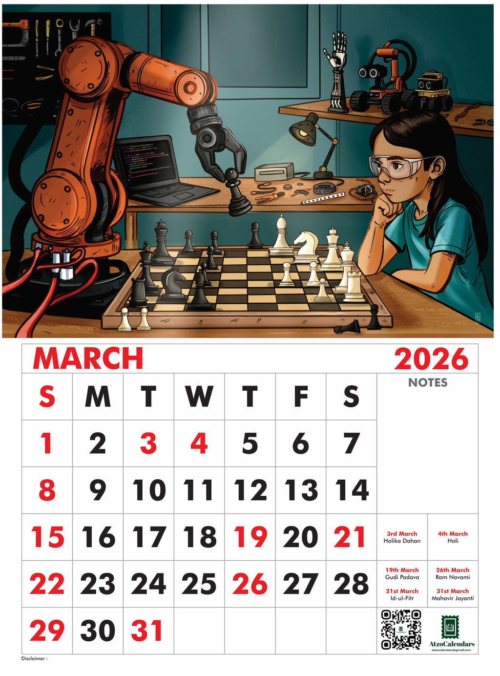 Trending Careers of Future - 2026 Wall Calendar - For Kids - PDF Download