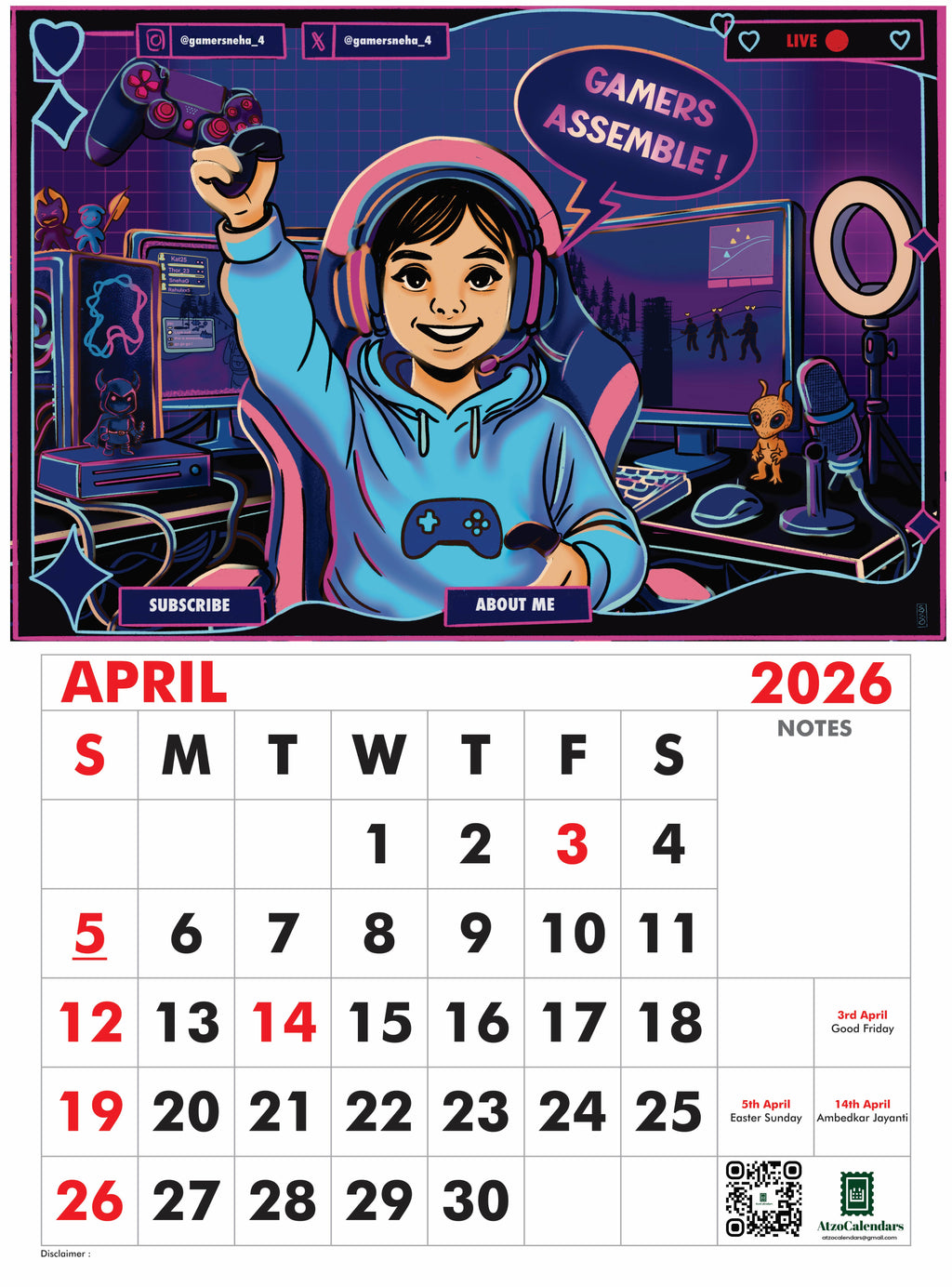 Trending Careers of Future - 2026 Wall Calendar - For Kids - PDF Download