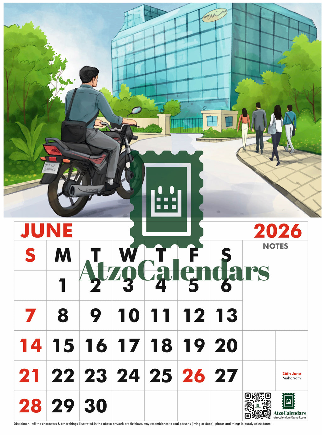 Bikers Journey Themed - 2026 Wall Calendar - PDF Download
