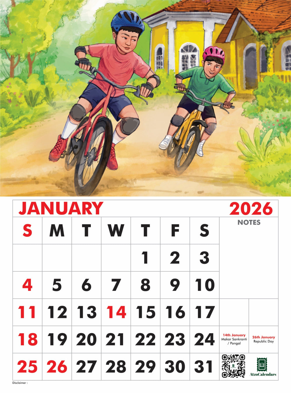 Bikers Journey Themed - 2026 Wall Calendar - PDF Download