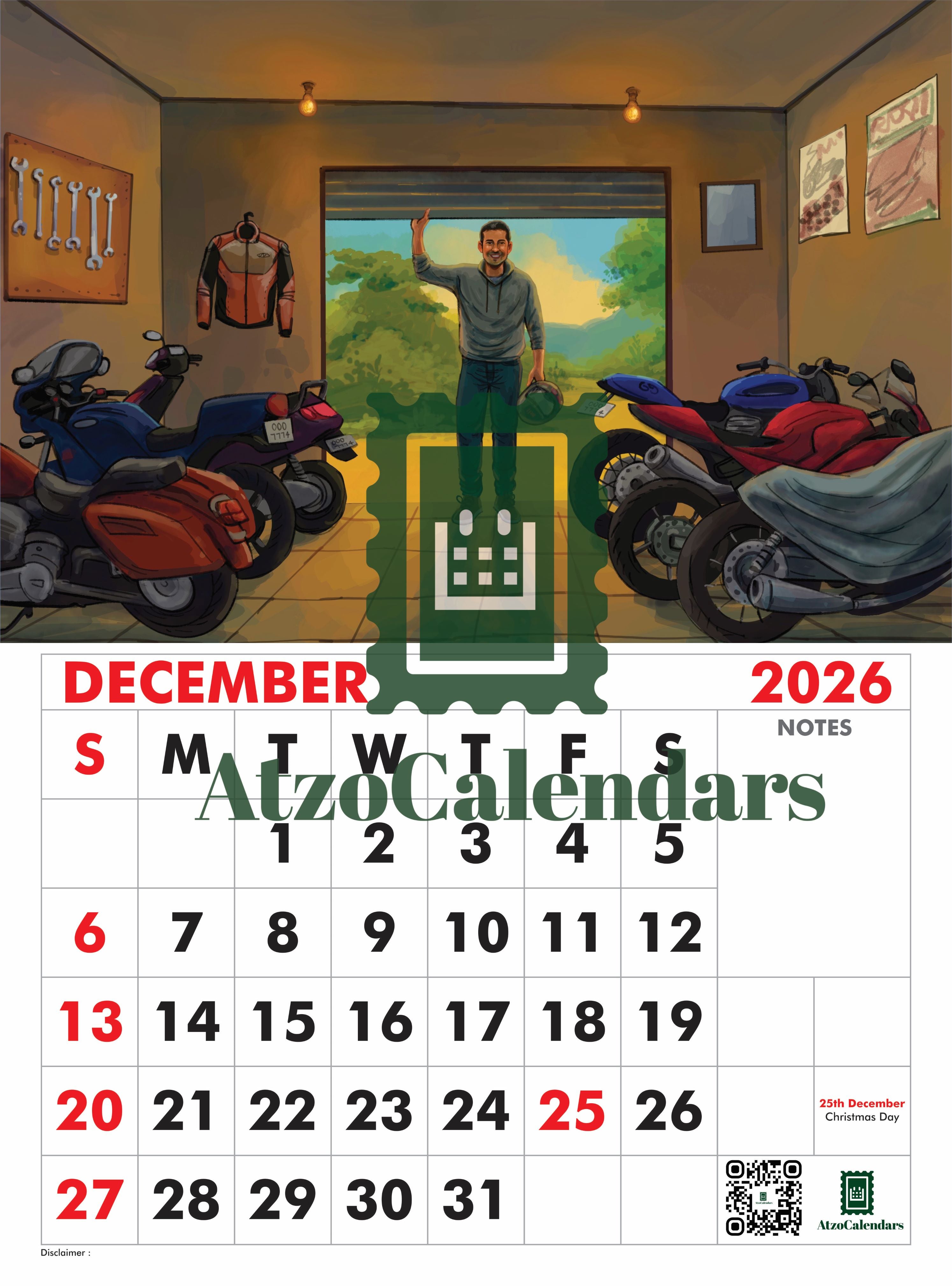 Bikers Journey Themed - 2026 Wall Calendar - PDF Download