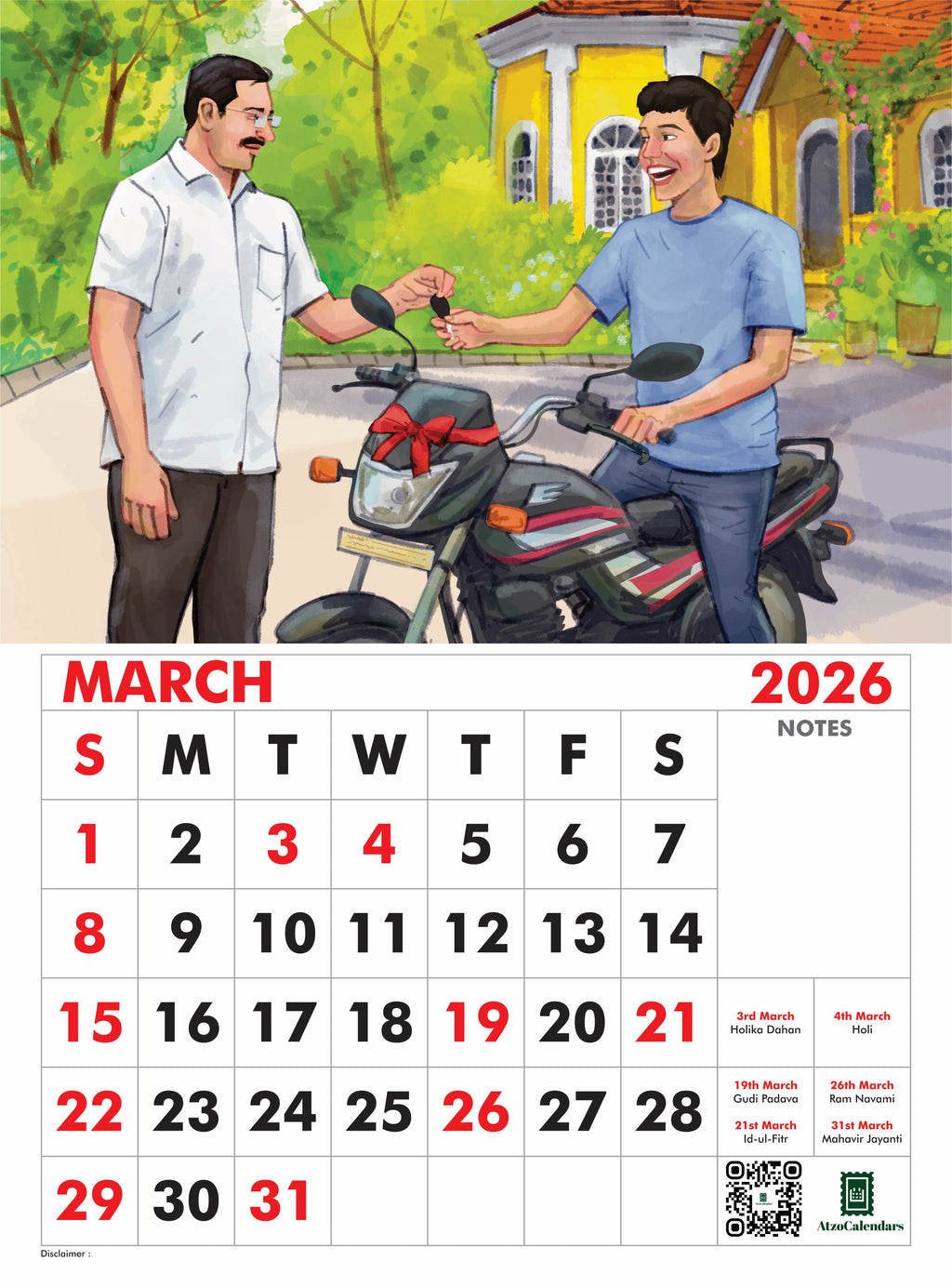 Bikers Journey Themed - 2026 Wall Calendar - PDF Download