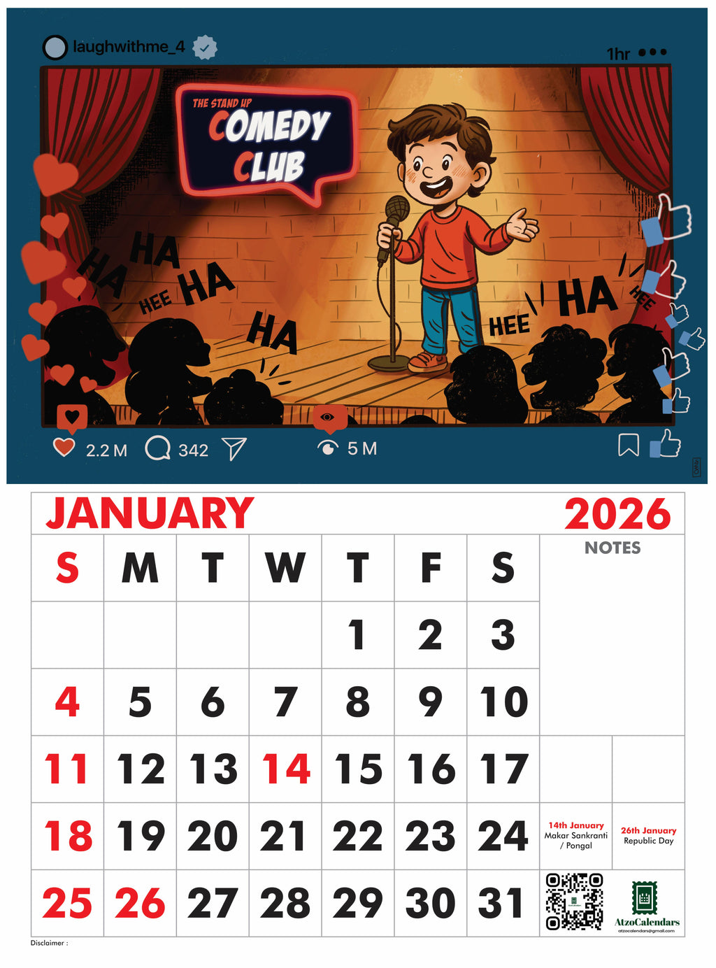 Trending Careers of Future - 2026 Wall Calendar - For Kids - PDF Download