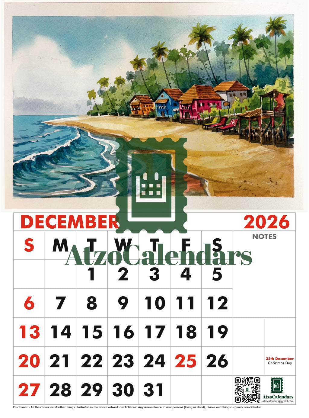 Landscape Themed - 2026 Wall Calendar - PDF Download