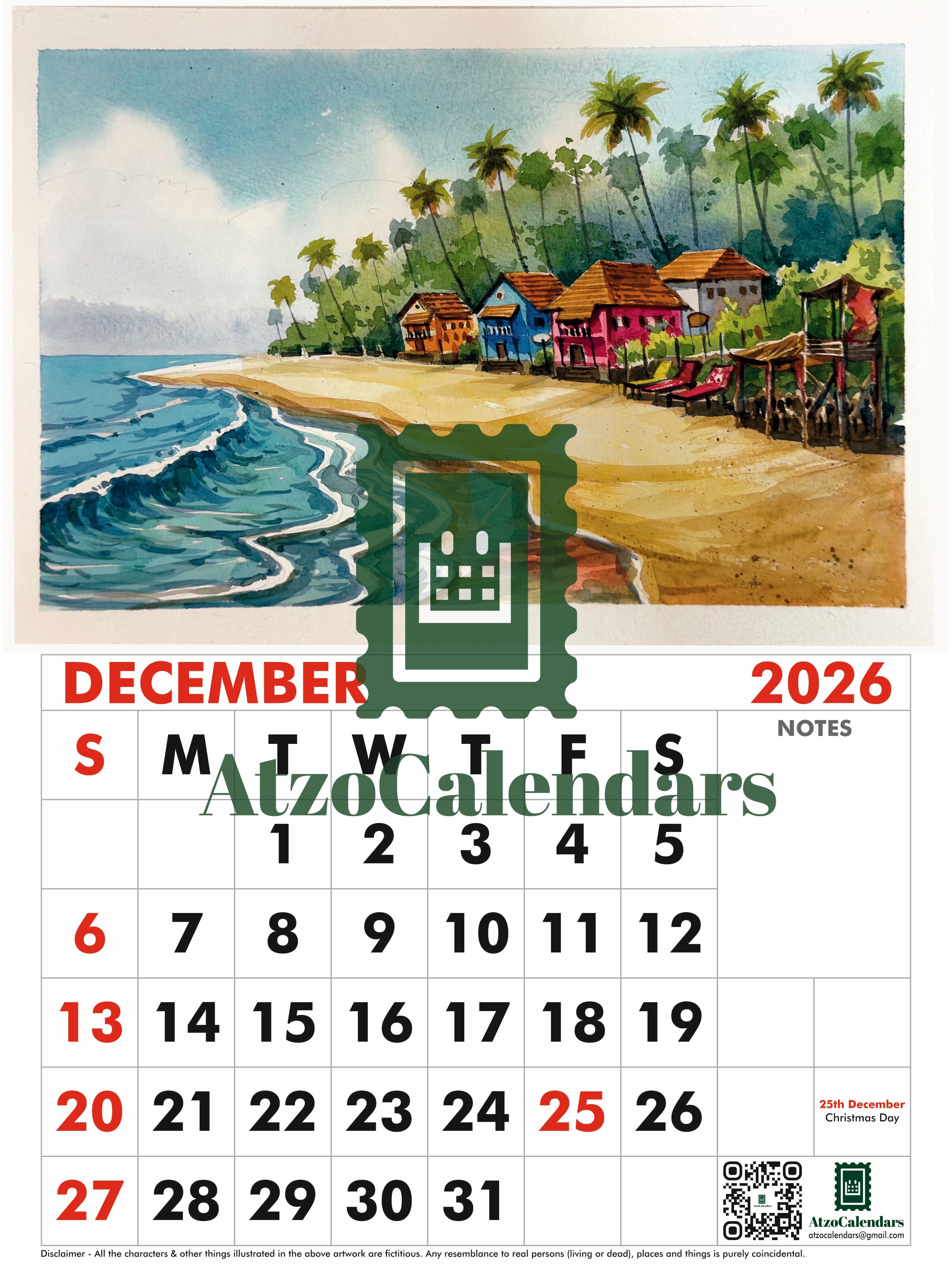 Landscape Themed - 2026 Wall Calendar - PDF Download